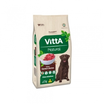 Ração PremieR VittA Natural Cães Adultos Carne e Arroz 15 kg