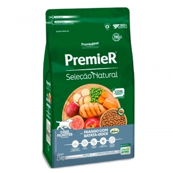 Ração PremieR Seleção Natural para Cães Filhotes Frango Korin com Batata Doce 2,5Kg