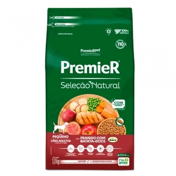 Ração PremieR Seleção Natural para Cães Adultos Raças Pequenas Frango Korin com Batata Doce 1Kg