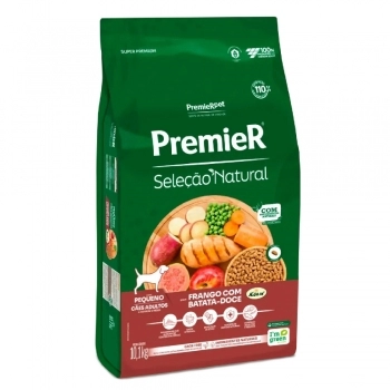Ração PremieR Seleção Natural para Cães Adultos Raças Pequenas Frango Korin com Batata Doce 10,1Kg