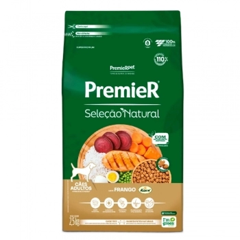 Ração PremieR Seleção Natural para Cães Adultos Frango 2,5Kg