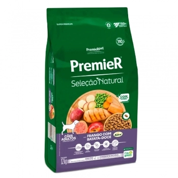 Ração PremieR Seleção Natural para Cães Adultos Frango Korin com Batata Doce 12Kg