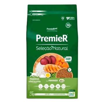 Ração PremieR Seleção Natural para Cães Filhotes Raças Pequenas Frango 2,5Kg