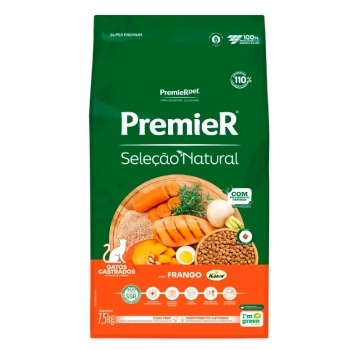 Ração PremieR Seleção Natural para Gatos Castrados Frango Korin 7,5Kg