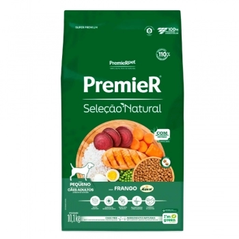 Ração PremieR Seleção Natural Raças Pequenas para Cães Adultos Frango 10,1Kg