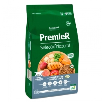 Ração PremieR Seleção Natural para Cães Filhotes Frango Korin com Batata Doce 10,1Kg