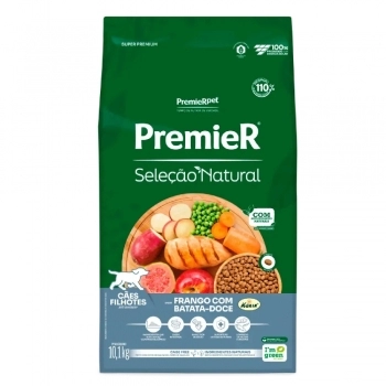 Ração PremieR Seleção Natural para Cães Filhotes Frango Korin com Batata Doce 10,1Kg