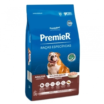 Ração PremieR Raças Específicas Bulldog para Cães Adultos Frango 12kg