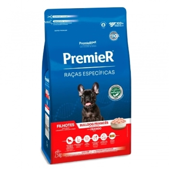 Ração PremieR Raças Específicas Bulldog Francês para Cães Filhotes Frango 2,5Kg