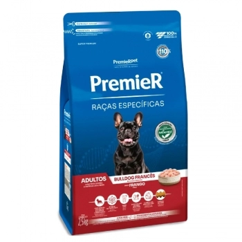 Ração PremieR Raças Específicas Bulldog Francês para Cães Adultos Frango 2,5Kg