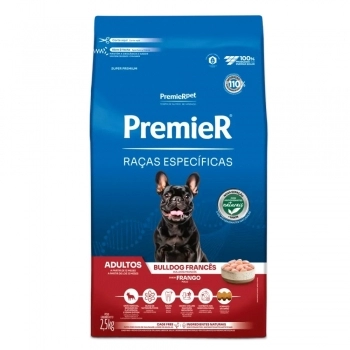 Ração PremieR Raças Específicas Bulldog Francês para Cães Adultos Frango 2,5Kg