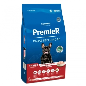 Ração PremieR Raças Específicas Bulldog Francês para Cães Adultos Frango 7,5Kg
