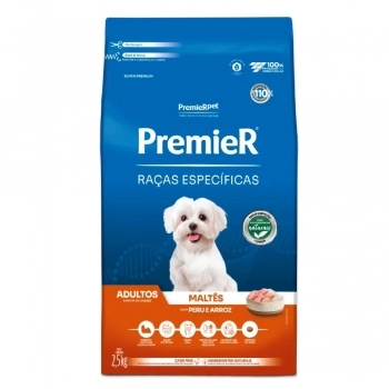 Ração PremieR Raças Específicas Maltês para Cães Adultos Peru e Arroz 2,5Kg