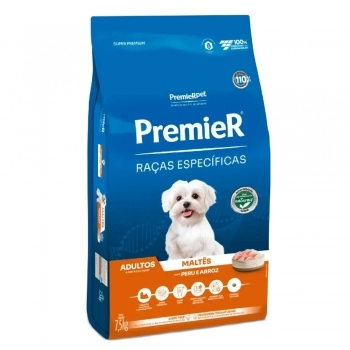 Ração PremieR Raças Específicas Maltês para Cães Adultos Peru e Arroz 7,5Kg