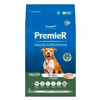 Ração PremieR Raças Específicas Pitbull para Cães Adultos Frango 12kg