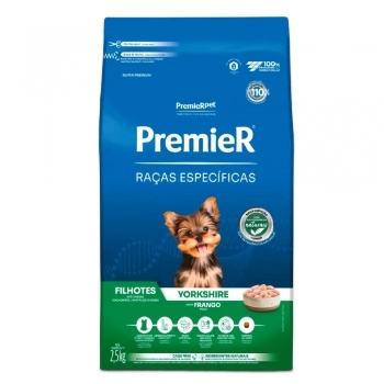 Ração PremieR Raças Específicas Yorkshire para Cães Filhotes Frango 2,5Kg