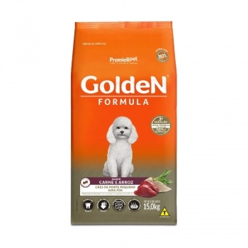 Ração Golden Fórmula Mini Bits Para Cães Adultos Pequeno Porte Carne e Arroz 15Kg
