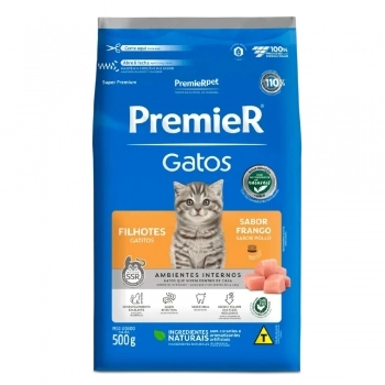 Ração PremieR Ambientes Internos para Gatos Filhotes Frango 500g