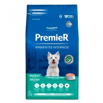 Ração PremieR Ambientes Internos para Cães Adultos Frango e Salmão 2,5Kg