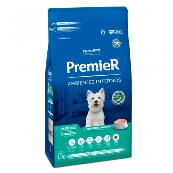 Ração PremieR Ambientes Internos para Cães Adultos Frango e Salmão 1Kg