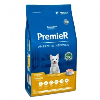 Ração PremieR Ambientes Internos para Cães Filhotes de Raças Pequenas Frango e Salmão 12Kg