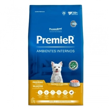 Ração PremieR Ambientes Internos para Cães Filhotes de Raças Pequenas Frango e Salmão 12Kg