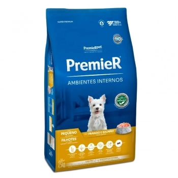 Ração PremieR Ambientes Internos para Cães Filhotes de Raças Pequenas Frango e Salmão 7,5Kg