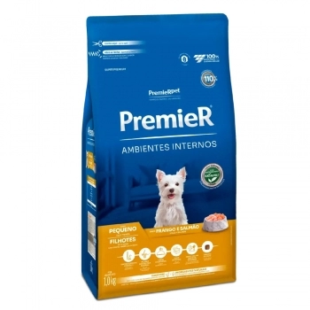 Ração PremieR Ambientes Internos para Cães Filhotes de Raças Pequenas Frango e Salmão 1Kg