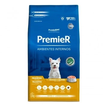 Ração PremieR Ambientes Internos para Cães Filhotes de Raças Pequenas Frango e Salmão 1Kg