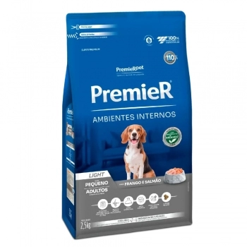 Ração PremieR Ambientes Internos Light para Cães Adultos Frango e Salmão 2,5Kg