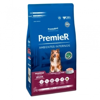 Ração PremieR Ambientes Internos para Cães Adultos Senior Frango e Salmão 1Kg