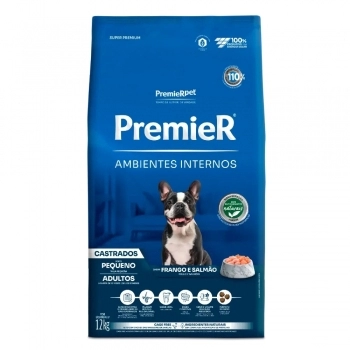 Ração PremieR Ambientes Internos para Cães Adultos Castrados Frango e Salmão 12Kg