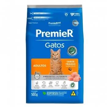 Ração PremieR Ambientes Internos para Gatos Adultos Frango 500g