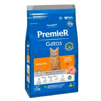 Ração PremieR Ambientes Internos para Gatos Adultos Frango 1,5Kg