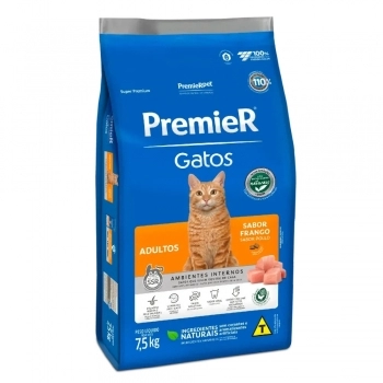 Ração PremieR Ambientes Internos para Gatos Adultos Frango 7,5 Kg
