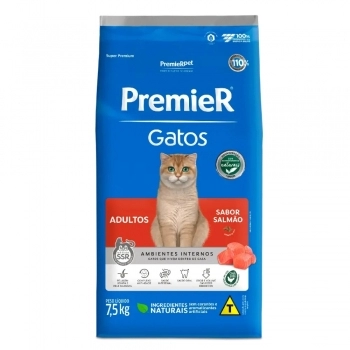 Ração PremieR Ambientes Internos para Gatos Adultos Salmão 7,5Kg