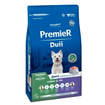 Ração PremieR Ambientes Internos Duii Cordeiro e Peru para Cães Adultos Raças Pequenas 2,5Kg