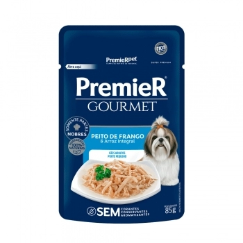Ração Úmida PremieR Gourmet Para Cães Peito de Frango e Arroz Integral 100g