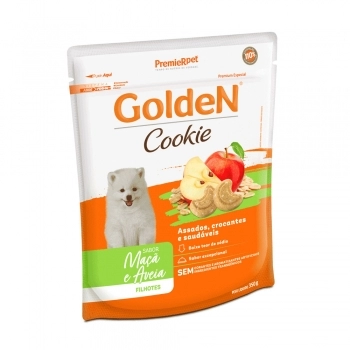Biscoito GoldeN Cookie Para Cães Filhotes Maçã e Aveia 350g