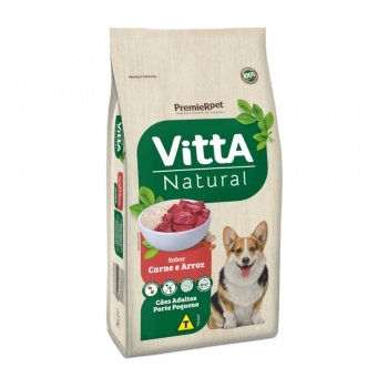 Ração Premier Vitta Natural Cães Adultos Raças Pequenas Carne e Arroz 3kg