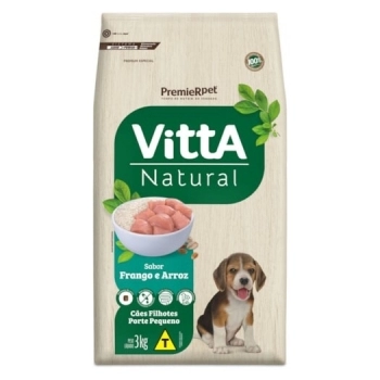 Ração Vitta Natural para Cães Filhotes Raças Pequenas Sabor Frango e Cereais 3kg