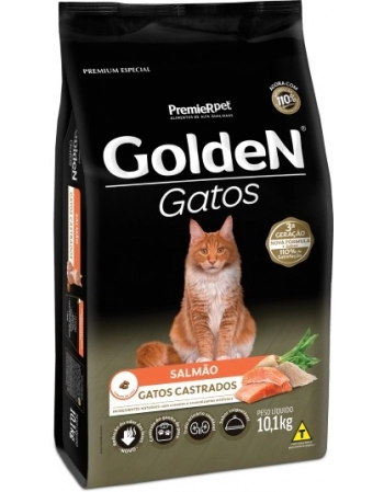 Ração Golden para Gatos Adultos Castrados Salmão 10,1Kg