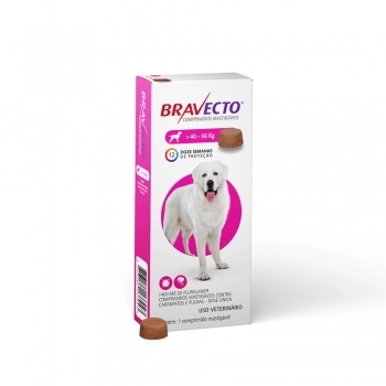Antipulgas e Carrapatos Bravecto Comprimido MSD para Cães 40 Kg a 56 Kg 1400mg