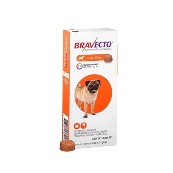 Antipulgas e Carrapatos Bravecto Comprimido MSD para Cães 4,5Kg a 10Kg 250mg