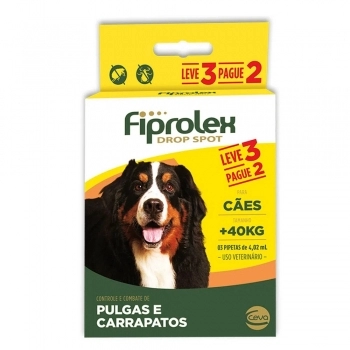 Antipulgas Fiprolex Cães 40 kg+ 4,02 mL Leve 3 Pague 2 - Ceva