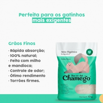Areia Higiênica Chamego Grãos Finos 4Kg