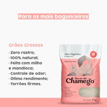 Areia Higiênica Chamego Grãos Grossos 4Kg