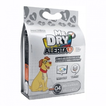 Tapete Higiênico com 4 Unidades 80x60g Mr. Dry Alerta