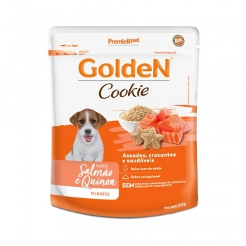 Biscoito GoldeN Cookie Para Cães Filhotes Salmão e Quinoa 350g