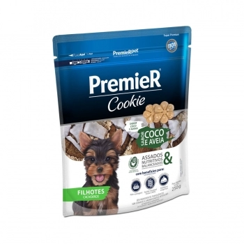 Biscoito PremieR Cookie Para Cães Filhotes Coco e Aveia 250g